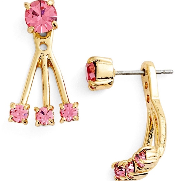 Kate Spade Pink And Gold Ear Jacket Earrings - Picture 2 of 2